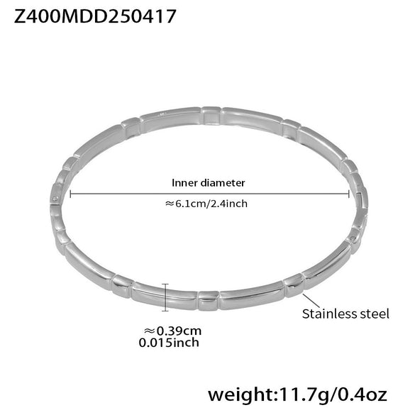 Wholesale Fashion Geometric 316L Stainless Steel Electroplated 18K Real Gold Color Ring Buckle Bracelet
