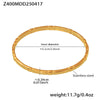 Wholesale Fashion Geometric 316L Stainless Steel Electroplated 18K Real Gold Color Ring Buckle Bracelet