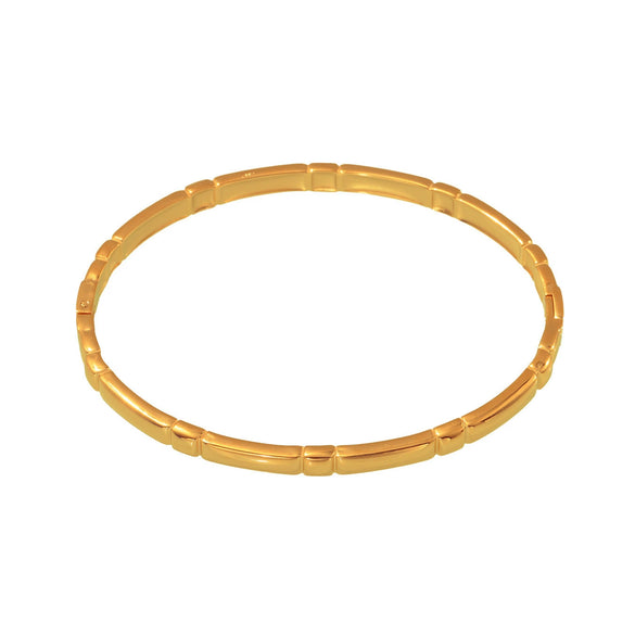 Wholesale Fashion Geometric 316L Stainless Steel Electroplated 18K Real Gold Color Ring Buckle Bracelet