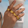 Wholesale Fashion Geometric 316L Stainless Steel Finger Ring Jewelry With Electroplating For Women