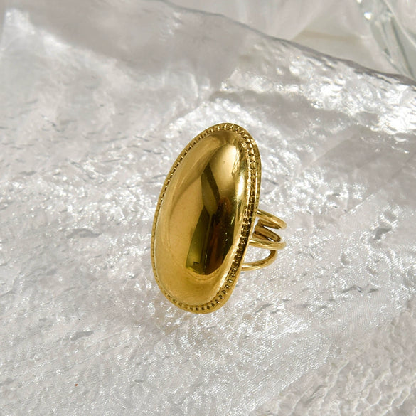 Wholesale Fashion Geometric Stainless Steel Gold Plated Opening Ring Jewelry For Women