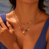 Wholesale Fashion Geometric Stainless Steel 18K Electroplated Love Pendant Clavicle Necklace For Women