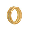 Wholesale Fashion Geometric Stainless Steel 18K Gold Plated Cnc Diamond Ring Stacked Three Element Ring For Women