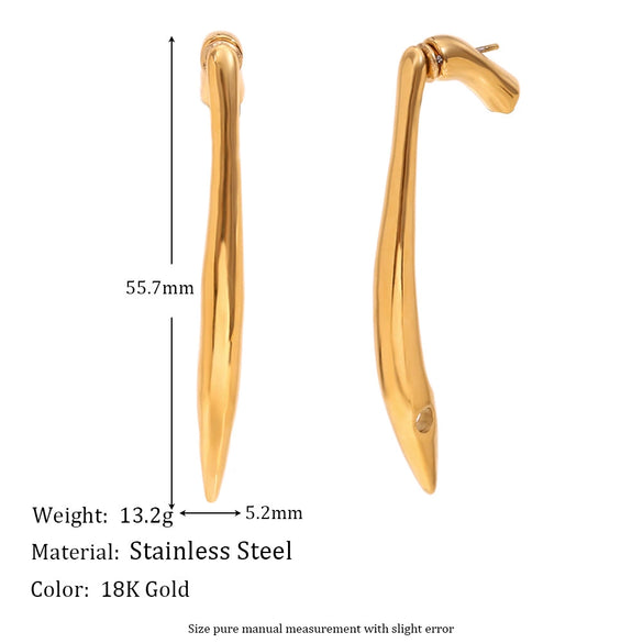 Wholesale Fashion Geometric Stainless Steel 18K Gold Plated High Heels Earrings For Women