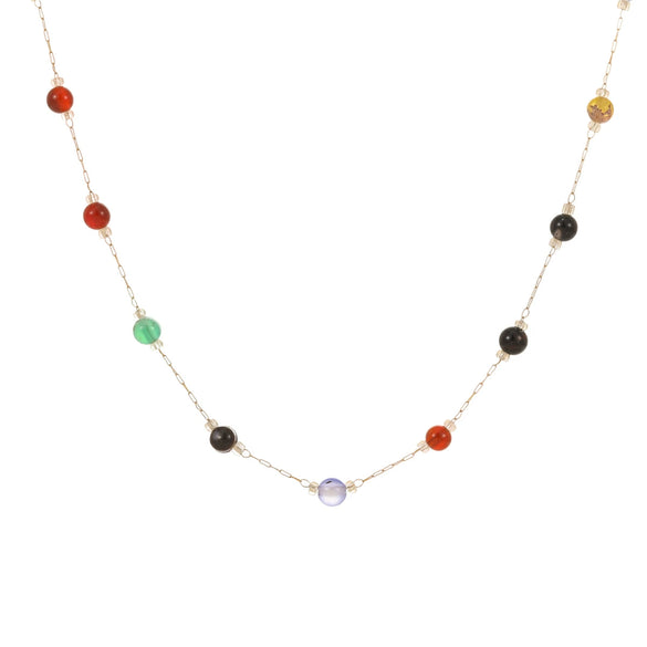 Wholesale Fashion Geometric Stainless Steel 18K Gold Plated Round Beads Star Necklace For Women