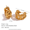 Wholesale Fashion Geometric Stainless Steel 18K Gold Plated Semicircular Chain Earrings For Women