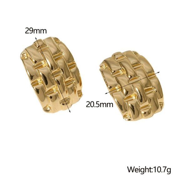 Wholesale Fashion Geometric Stainless Steel 18K Goldplated Earrings For Women