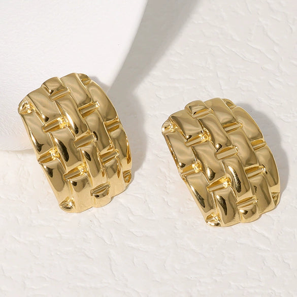 Wholesale Fashion Geometric Stainless Steel 18K Goldplated Earrings For Women