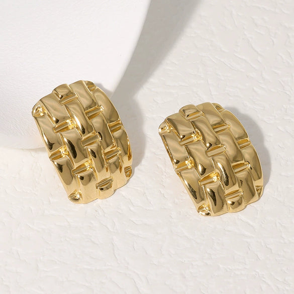 Wholesale Fashion Geometric Stainless Steel 18K Goldplated Earrings For Women