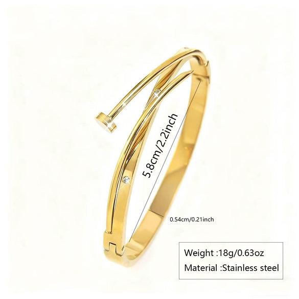 Wholesale Fashion Geometric Stainless Steel 18K Goldplated Titanium Steel Nail Bracelets Accessories