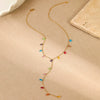 Wholesale Fashion Geometric Stainless Steel Yshaped Tassel Necklace Plated With Gold For Women