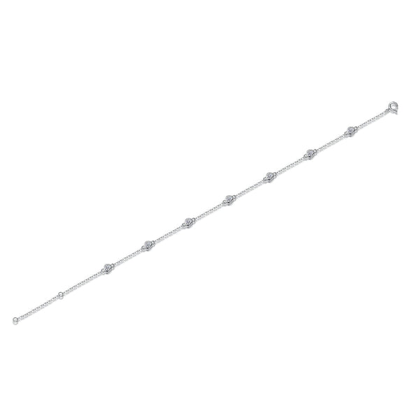 Wholesale Fashion Geometric Style S925 Silver Moissanite Inlay Fiveflower Bracelet For Women