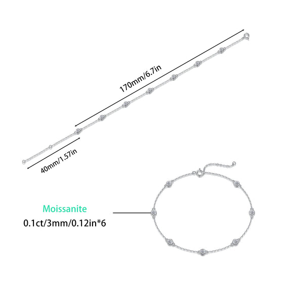 Wholesale Fashion Geometric Style S925 Silver Moissanite Inlay Fiveflower Bracelet For Women