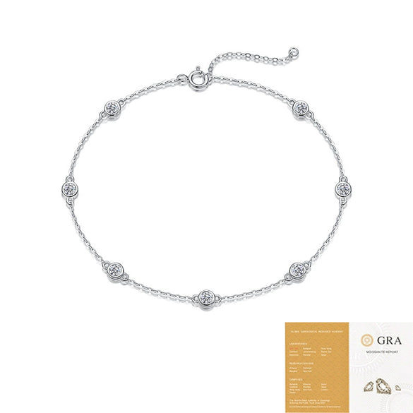 Wholesale Fashion Geometric Style S925 Silver Moissanite Inlay Fiveflower Bracelet For Women