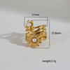 Wholesale Fashion Gold Plated Geometric Fairy Style Titanium Steel Open Ring Jewelry For Men And Women