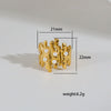 Wholesale Fashion Gold Plated Geometric Fairy Style Titanium Steel Open Ring Jewelry For Men And Women
