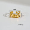 Wholesale Fashion Gold Plated Geometric Fairy Style Titanium Steel Open Ring Jewelry For Men And Women