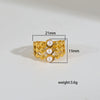 Wholesale Fashion Gold Plated Geometric Fairy Style Titanium Steel Open Ring Jewelry For Men And Women