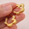 Wholesale Fashion Goldplated Hammered Flower 316L Stainless Steel Earrings For Women