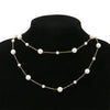 Wholesale Fashion Handmade Imitation Pearl Stainless Steel Necklace Chain With Electroplating