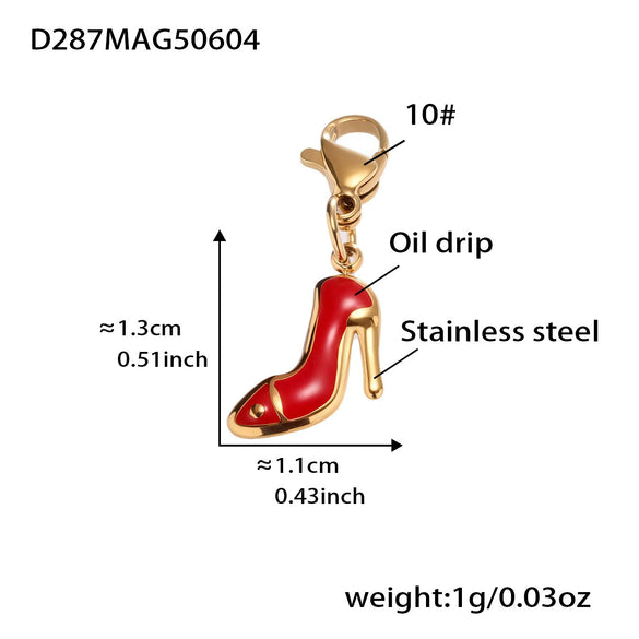 Wholesale Fashion Heart High Heels Cross Pendant Clavicle Necklace For Women Made Of Titanium Steel And Stainless Steel With Electroplating Geometric Pattern