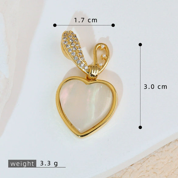 Wholesale Fashion Heart Shape Copper Jewelry Pendant With Electroplating For Women