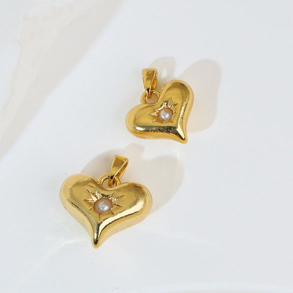 Wholesale Fashion Heart Shape Copper Jewelry Pendant With Electroplating For Women