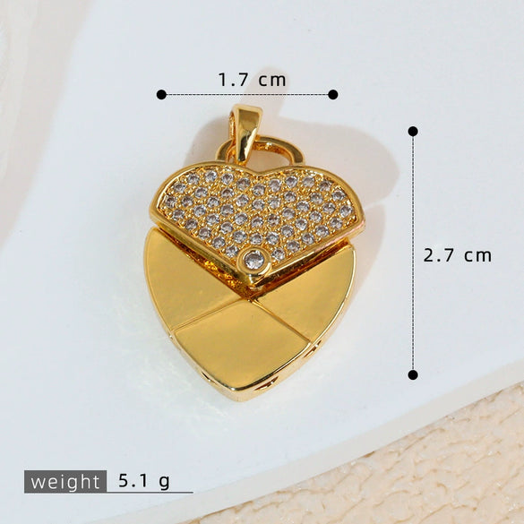 Wholesale Fashion Heart Shape Copper Jewelry Pendant With Electroplating For Women
