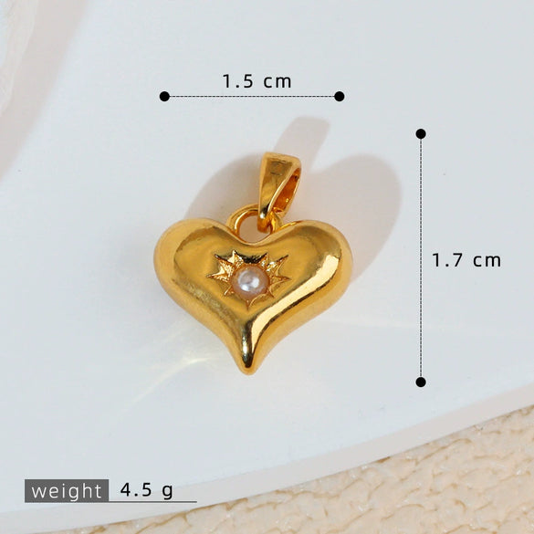Wholesale Fashion Heart Shape Copper Jewelry Pendant With Electroplating For Women