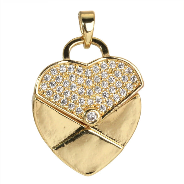 Wholesale Fashion Heart Shape Copper Jewelry Pendant With Electroplating For Women