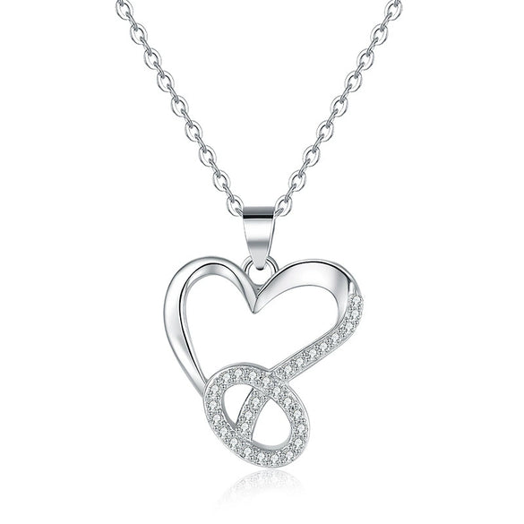 Wholesale Fashion Heart Shape S925 Sterling Silver Pendant Clavicle Necklace