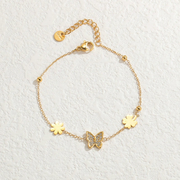 Wholesale Fashion Heart Shape Stainless Steel Electroplated Women's Love Bracelet