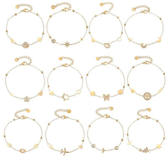 Wholesale Fashion Heart Shape Stainless Steel Electroplated Women's Love Bracelet