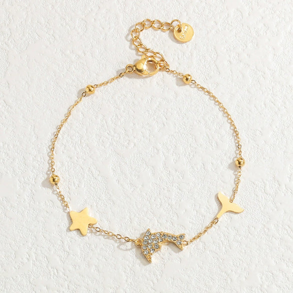 Wholesale Fashion Heart Shape Stainless Steel Electroplated Women's Love Bracelet