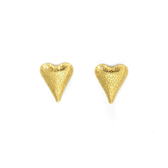 Wholesale Fashion Heart Shape Stainless Steel Electroplating Hammer Love Earrings For Women
