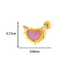Wholesale Fashion Heart Shaped Copper Jewelry For Women Cartilage Puncture Ear Bone Nail With Zirconium Love Chain And Stainless Steel Rod