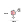 Wholesale Fashion Heart Shaped Copper Jewelry For Women Cartilage Puncture Ear Bone Nail With Zirconium Love Chain And Stainless Steel Rod