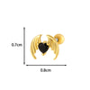 Wholesale Fashion Heart Shaped Copper Jewelry For Women Cartilage Puncture Ear Bone Nail With Zirconium Love Chain And Stainless Steel Rod