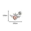 Wholesale Fashion Heart Shaped Copper Jewelry For Women Cartilage Puncture Ear Bone Nail With Zirconium Love Chain And Stainless Steel Rod