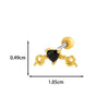 Wholesale Fashion Heart Shaped Copper Jewelry For Women Cartilage Puncture Ear Bone Nail With Zirconium Love Chain And Stainless Steel Rod