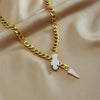 Wholesale Fashion Heavy Metal Snake Head And Tail Titanium Steel Thick Chain Necklace With Electroplating And Full Diamond Unisex