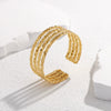 Wholesale Fashion High End Opening Joker Bracelet In Stainless Steel With Geometric Design And Electroplating Treatment