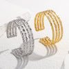 Wholesale Fashion High End Opening Joker Bracelet In Stainless Steel With Geometric Design And Electroplating Treatment