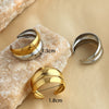 Wholesale Fashion High Texture Stainless Steel Geometric Wide Version Hollow Heart Ring With Electroplating