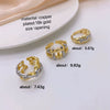 Wholesale Fashion Highend Hollow Weaving Geometric Copper 18K Gold Plated Ring Jewelry