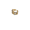 Wholesale Fashion Highend Hollow Weaving Geometric Copper 18K Gold Plated Ring Jewelry