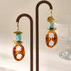 Wholesale Fashion Highend 316L Stainless Steel Resin Geometric Oval Pig Nose Earrings For Women With Electroplating