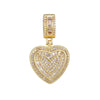 Wholesale Fashion Hip Hop Cool Metal Necklace With Gold Plated Copper Heart Shape Pendant Inlaid With Zircon