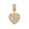 Wholesale Fashion Hip Hop Cool Metal Necklace With Gold Plated Copper Heart Shape Pendant Inlaid With Zircon