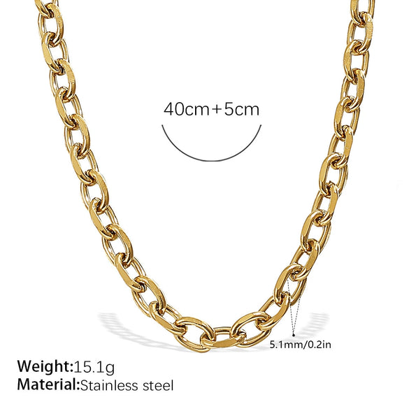 Wholesale Fashion Hiphop 316L Stainless Steel Necklace Jewelry Plated 18K Gold With Regular Chain Sets
